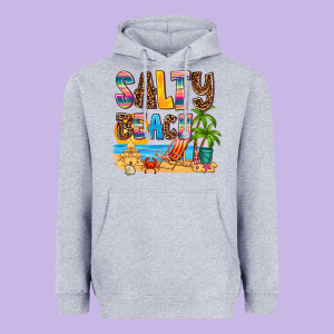 Salty Beach Heavyweight Hoodie Designed By Adodesignshop