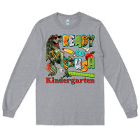 Heather Grey ready to crush kindergarten Long Sleeve Tee - texasbilliewilder