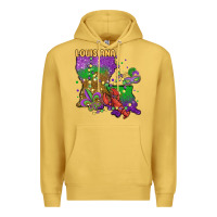 Antique Gold mardi gras louisiana map Premium Hoodie - MaliasSmallBusiness