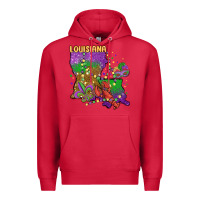 Cardinal mardi gras louisiana map Premium Hoodie - MaliasSmallBusiness
