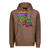 Chestnut mardi gras louisiana map Premium Hoodie - MaliasSmallBusiness
