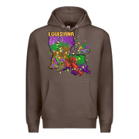 Coffee mardi gras louisiana map Premium Hoodie - MaliasSmallBusiness