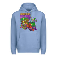 Colony Blue mardi gras louisiana map Premium Hoodie - MaliasSmallBusiness