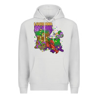 Dove Grey mardi gras louisiana map Premium Hoodie - MaliasSmallBusiness