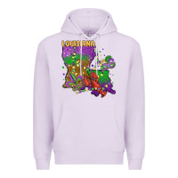 Lilac mardi gras louisiana map Premium Hoodie - MaliasSmallBusiness