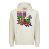 Oatmeal Heather mardi gras louisiana map Premium Hoodie - MaliasSmallBusiness