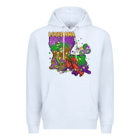 White mardi gras louisiana map Premium Hoodie - MaliasSmallBusiness