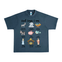 Midnight Navy god says i am Urban Heavy Tee - MaliasSmallBusiness