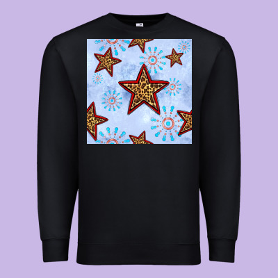 4th Of July Leopard Star Seamless Pattern Premium Sweatshirt Designed By Bundleandbundleshop