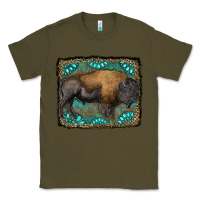 Army Green bison with gemstone background Classic Tee - RanaPortraitStore