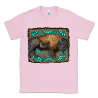 Bubblegum Pink bison with gemstone background Classic Tee - RanaPortraitStore