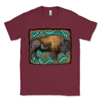 Burgundy bison with gemstone background Classic Tee - RanaPortraitStore