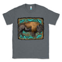 Charcoal Heather bison with gemstone background Classic Tee - RanaPortraitStore