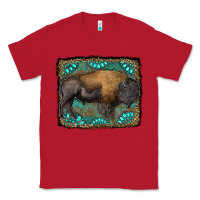 Red bison with gemstone background Classic Tee - RanaPortraitStore