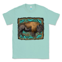 Seafoam bison with gemstone background Classic Tee - RanaPortraitStore
