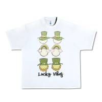 White lucky vibes Urban Heavy Tee - MaliasSmallBusiness