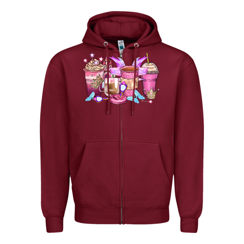 Princess Coffee Cups Zipper Hoodie by Zillion Design Studio | Teevron