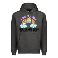 Charcoal Heather i dont care how you were raised Premium Hoodie - MaliasSmallBusiness