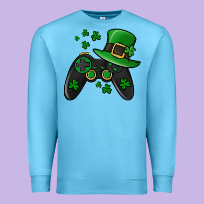 St Patricks Day Gamer Premium Sweatshirt Designed By Jasminsmagicworld