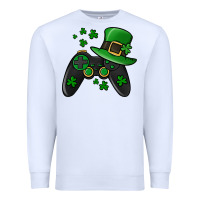 White St Patricks Day Gamer Premium Sweatshirt - Jasminsmagicworld