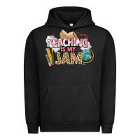 Pigment Black teaching is my jam teacher school Urban Hoodie - NancyCooperArtShop