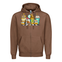 Chestnut school bus coffee cups Zipper Hoodie - Zillion Design Studio