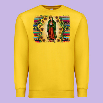 Serape Our Lady Of Guadalupe2 Premium Sweatshirt Designed By Jahusdesignshop
