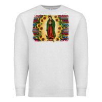 Oatmeal Heather serape our lady of guadalupe2 Premium Sweatshirt - JahusDesignShop