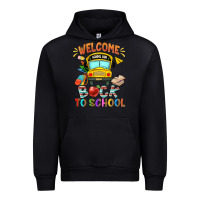 Black welcome back to school with school bus Urban Hoodie - NancyCooperArtShop