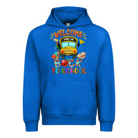 Cobalt welcome back to school with school bus Urban Hoodie - NancyCooperArtShop