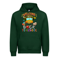 Forest Green welcome back to school with school bus Urban Hoodie - NancyCooperArtShop
