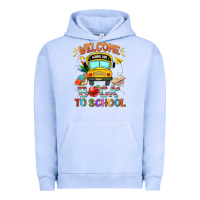 Pigment Grape Ice welcome back to school with school bus Urban Hoodie - NancyCooperArtShop