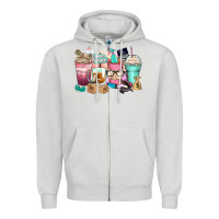 Dove Grey small business coffee cups Zipper Hoodie - Zillion Design Studio