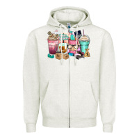 Oatmeal Heather small business coffee cups Zipper Hoodie - Zillion Design Studio