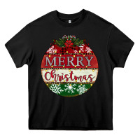 Black merry christmas Heavy Core Tee - CowhideDigitalArt