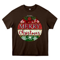 Chocolate Brown merry christmas Heavy Core Tee - CowhideDigitalArt