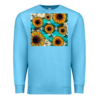 Ocean Blue gemstone sunflower Premium Sweatshirt - JahusDesignShop