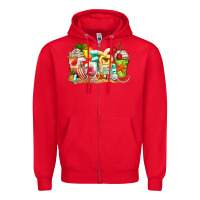 Red summer vibes coffee cups Zipper Hoodie - Zillion Design Studio