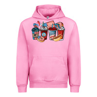 Fuchsia Pink 4th of july coffee cups Urban Hoodie - NancyCooperArtShop