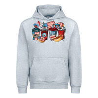 Heather Grey 4th of july coffee cups Urban Hoodie - NancyCooperArtShop