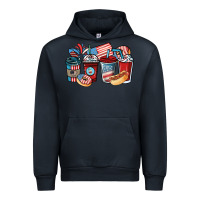 Navy 4th of july coffee cups Urban Hoodie - NancyCooperArtShop