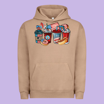 4th Of July Coffee Cups Urban Hoodie Designed By Nancycooperartshop