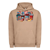 Pigment Burro 4th of july coffee cups Urban Hoodie - NancyCooperArtShop