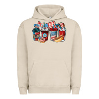 Pigment French Oak 4th of july coffee cups Urban Hoodie - NancyCooperArtShop