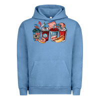 Pigment Pebble Blue 4th of july coffee cups Urban Hoodie - NancyCooperArtShop