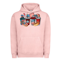 Pigment Salmon 4th of july coffee cups Urban Hoodie - NancyCooperArtShop