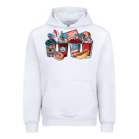 White 4th of july coffee cups Urban Hoodie - NancyCooperArtShop