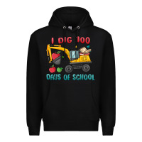 Black i dig 100 days of school excavator Premium Hoodie - MaliasSmallBusiness