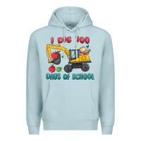 Blue Mist i dig 100 days of school excavator Premium Hoodie - MaliasSmallBusiness