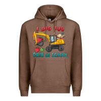 Chestnut i dig 100 days of school excavator Premium Hoodie - MaliasSmallBusiness